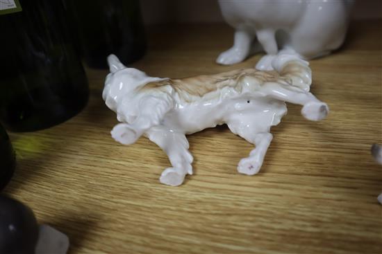 A quantity of porcelain animals including Herend and Austrian pieces